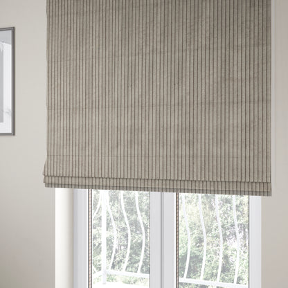 Tromso Pencil Thin Striped Light Brown Corduroy Upholstery Fabric CTR-2096 - Roman Blinds