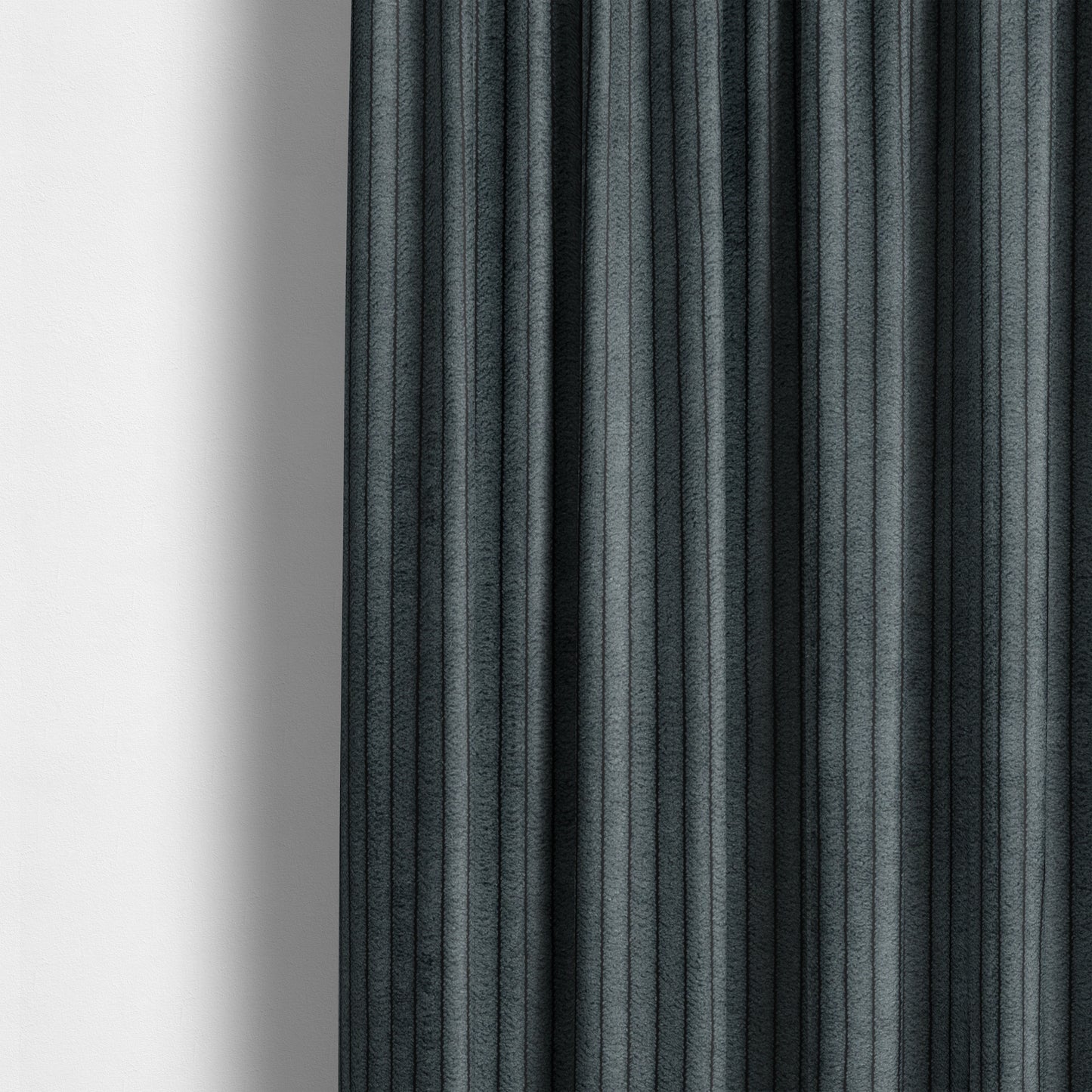 Tromso Pencil Thin Striped Charcoal Grey Corduroy Upholstery Fabric CTR-2103 - Made To Measure Curtains