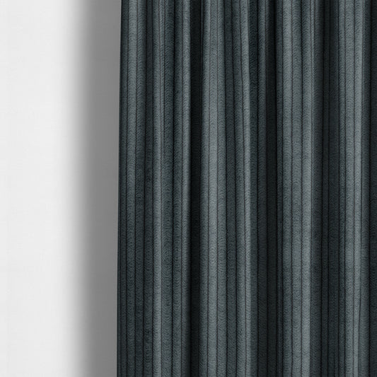 Tromso Pencil Thin Striped Charcoal Grey Corduroy Upholstery Fabric CTR-2103 - Made To Measure Curtains