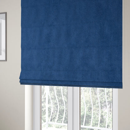 Maputo Flat Soft Chenille Navy Blue Colour Upholstery Fabric CTR-2109 - Roman Blinds