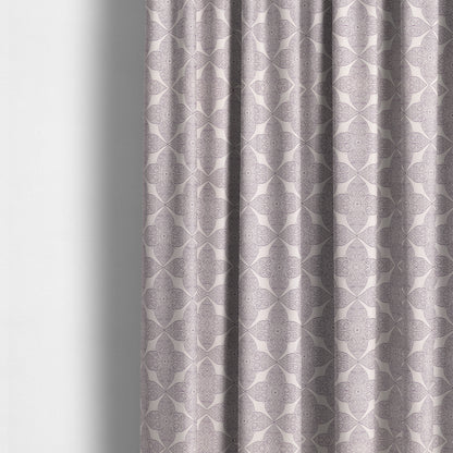 Zenith Collection In Smooth Chenille Finish Purple Colour Medallion Pattern Upholstery Fabric CTR-211 - Made To Measure Curtains