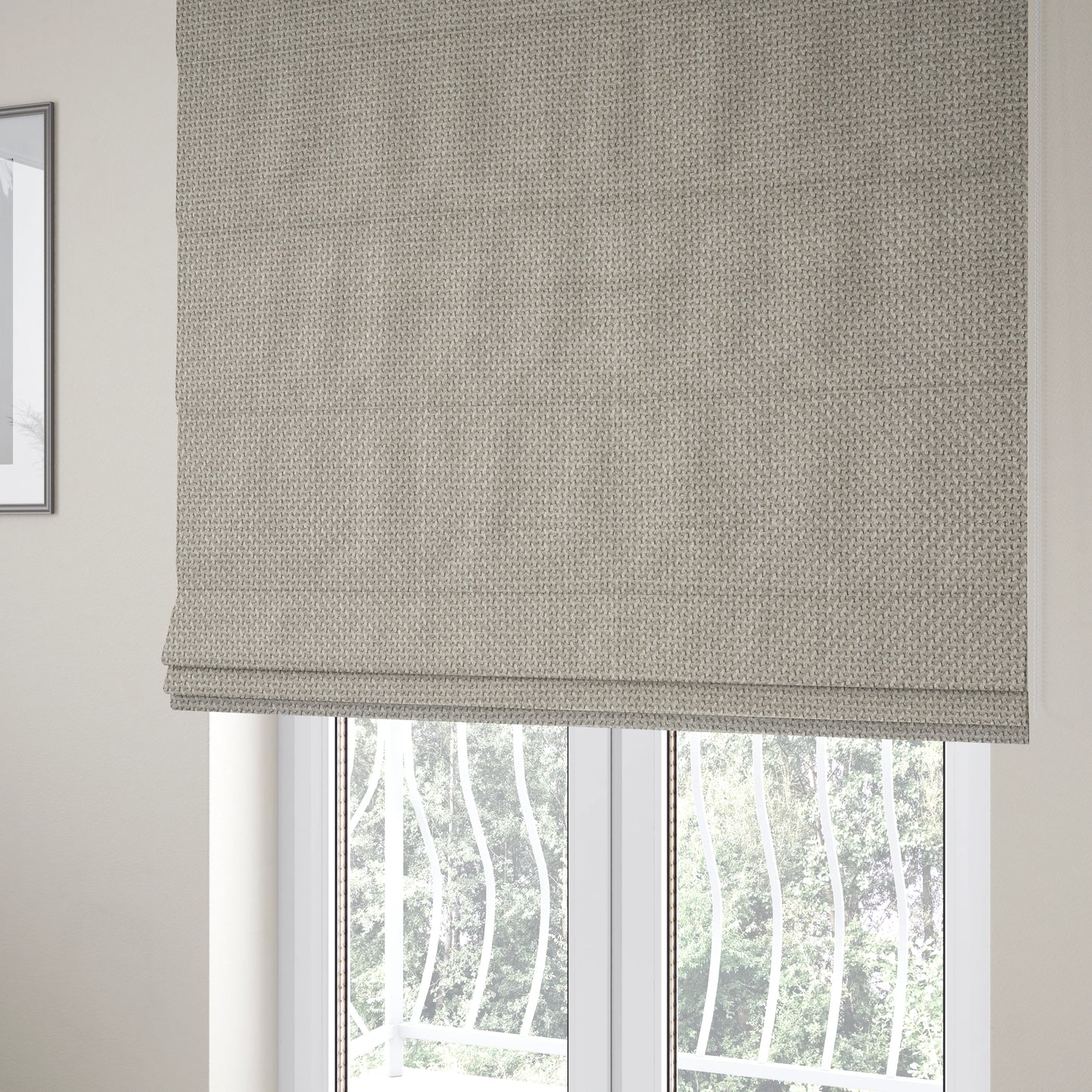 Narvik Weave Textured Water Repellent Treated Material Cloud White Colour Upholstery Fabric CTR-2117 - Roman Blinds