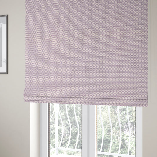 Zenith Collection In Smooth Chenille Finish Purple Colour 3D Cube Geometric Pattern Upholstery Fabric CTR-212 - Roman Blinds