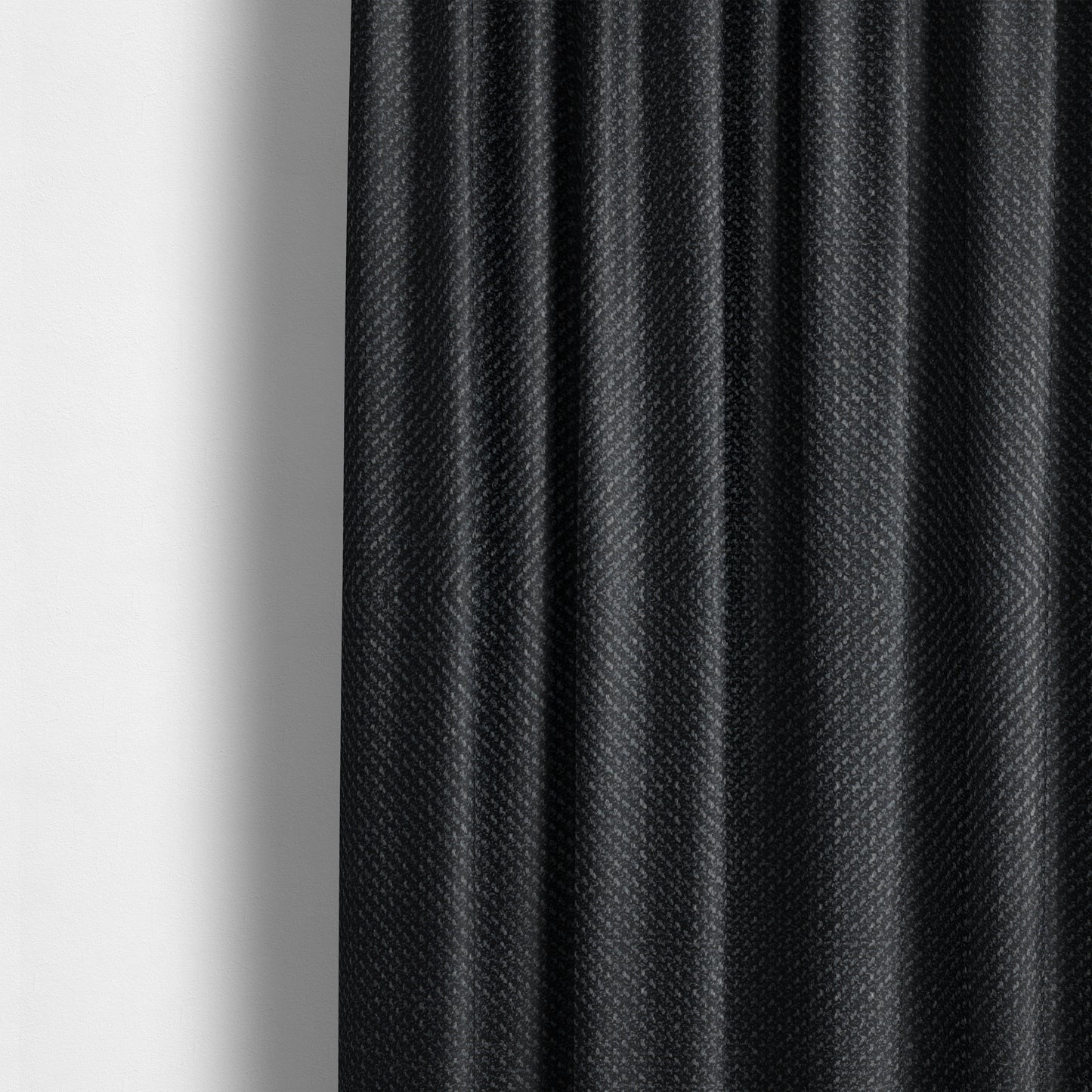 Narvik Weave Textured Water Repellent Treated Material Black Colour Upholstery Fabric CTR-2121 - Made To Measure Curtains