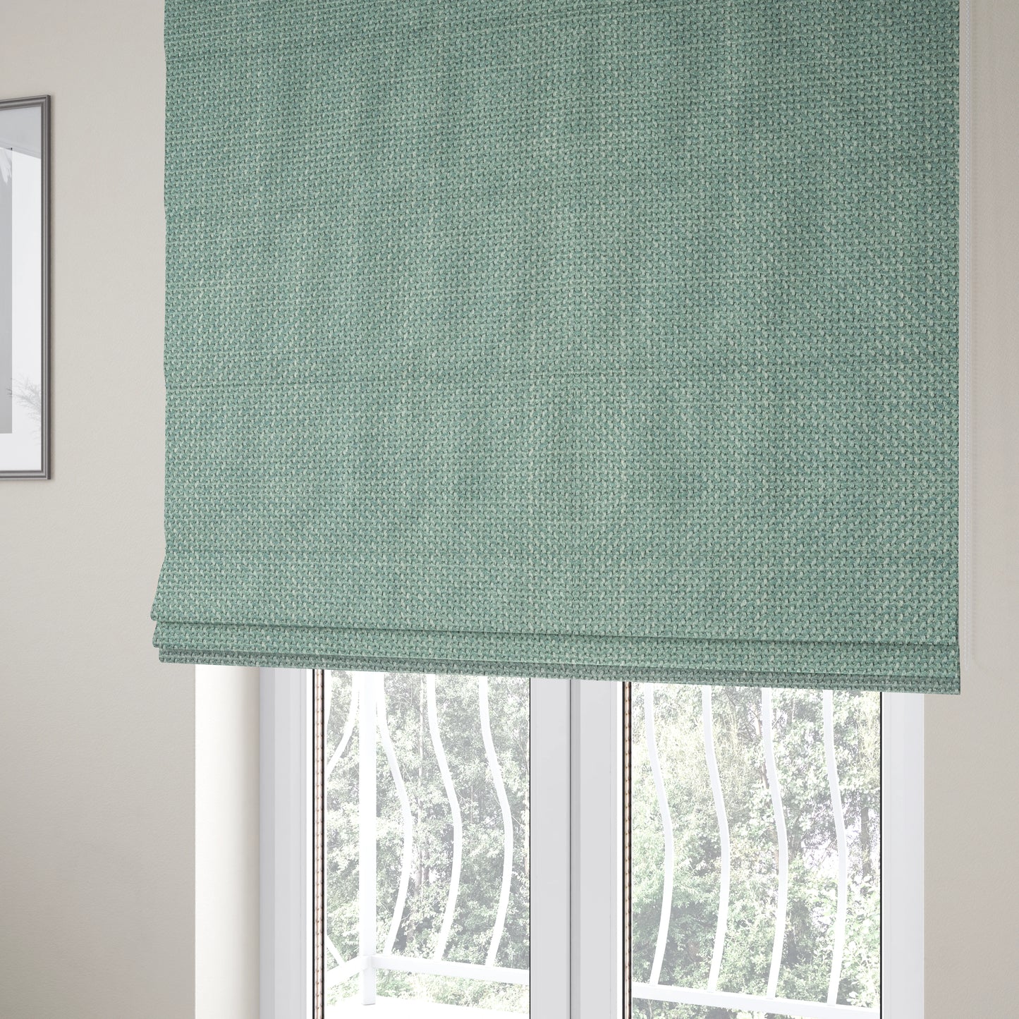 Narvik Weave Textured Water Repellent Treated Material Mint Green Colour Upholstery Fabric CTR-2124 - Roman Blinds