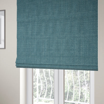 Narvik Weave Textured Water Repellent Treated Material Teal Blue Colour Upholstery Fabric CTR-2125 - Roman Blinds