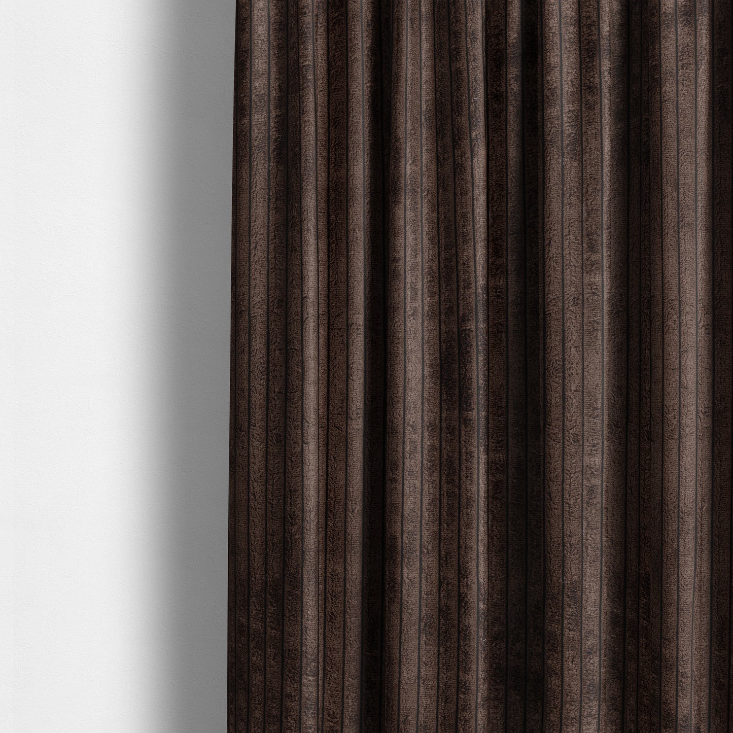 Denver Striped Corduroy Brown Upholstery Fabric CTR-2130 - Made To Measure Curtains