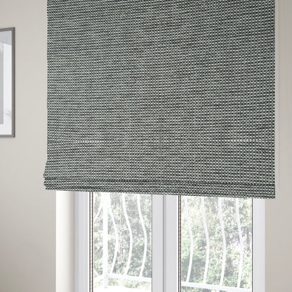 Kampala Basket Weave Textured White Silver Colour Upholstery Fabric CTR-2139 - Roman Blinds