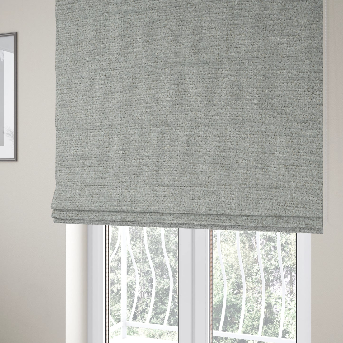 Nairobi Soft Textured Chenille Silver Colour Upholstery Fabric CTR-2146 - Roman Blinds