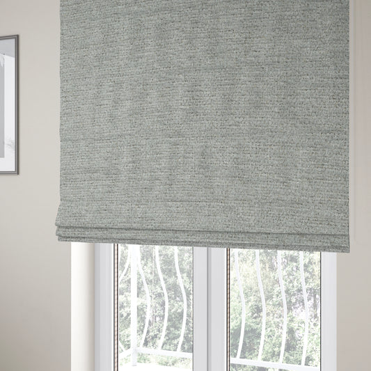 Nairobi Soft Textured Chenille Silver Colour Upholstery Fabric CTR-2146 - Roman Blinds