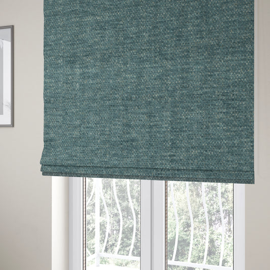 Nairobi Soft Textured Chenille Teal Blue Colour Upholstery Fabric CTR-2155 - Roman Blinds