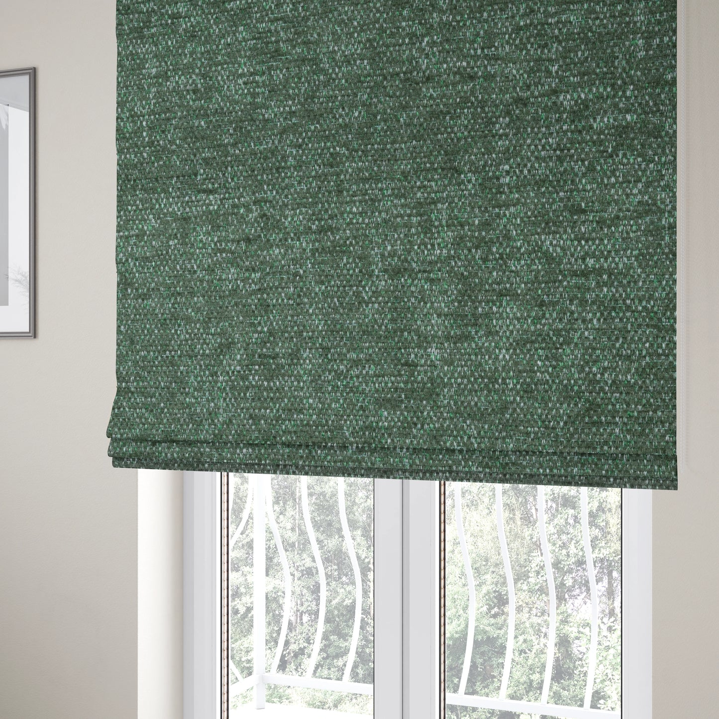 Nairobi Soft Textured Chenille Green Colour Upholstery Fabric CTR-2156 - Roman Blinds