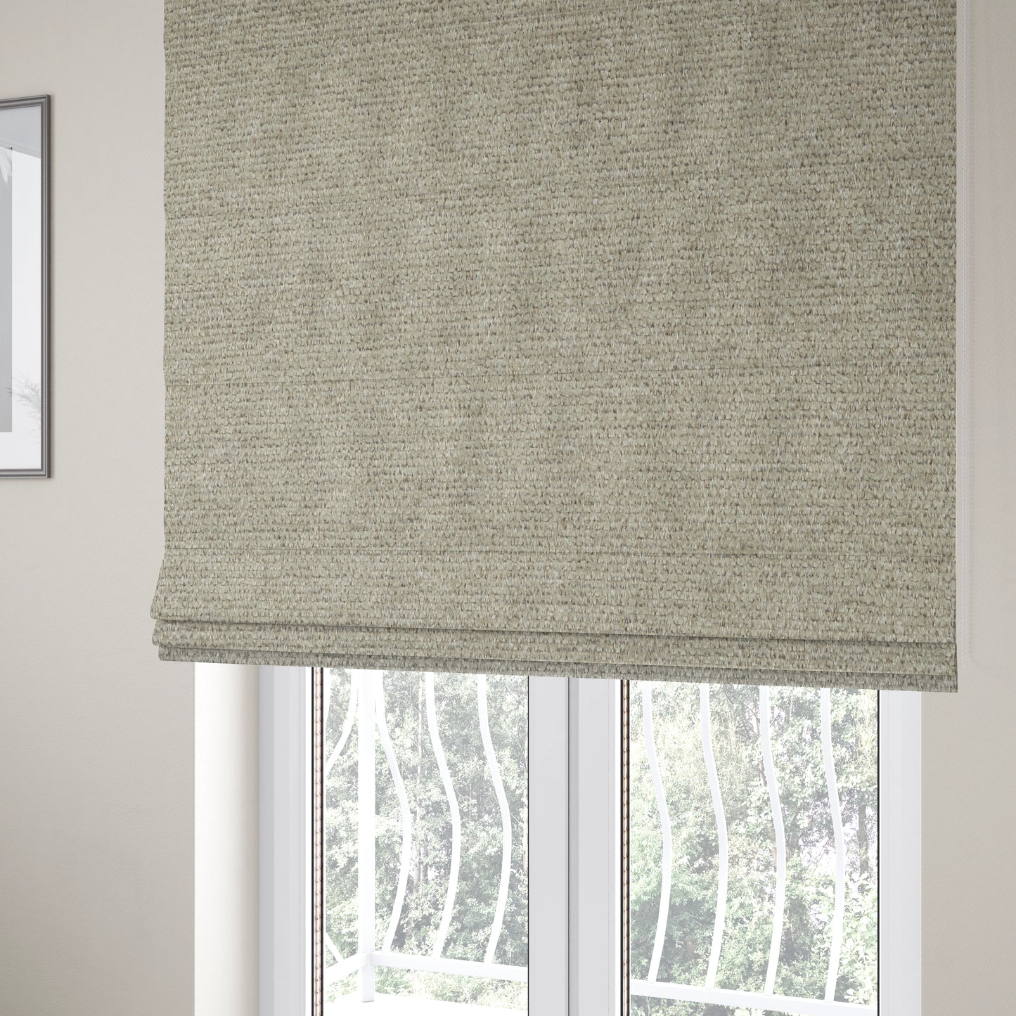 Nairobi Soft Textured Chenille Beige Colour Upholstery Fabric CTR-2158 - Roman Blinds