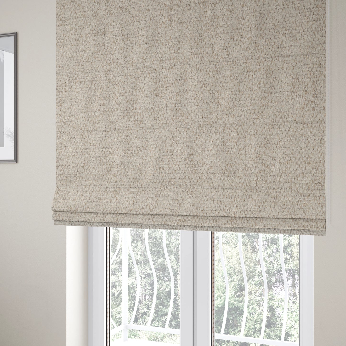 Nairobi Soft Textured Chenille Cream Colour Upholstery Fabric CTR-2159 - Roman Blinds