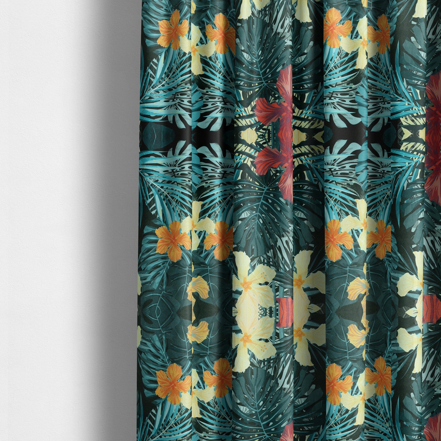 Jardin Jungle All Over Floral Pattern Printed Soft Velour Upholstery Fabric CTR-2163 - Made To Measure Curtains