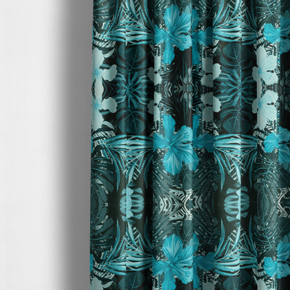 Jardin Jungle All Over Floral Pattern Printed Soft Velour Upholstery Fabric CTR-2164 - Made To Measure Curtains