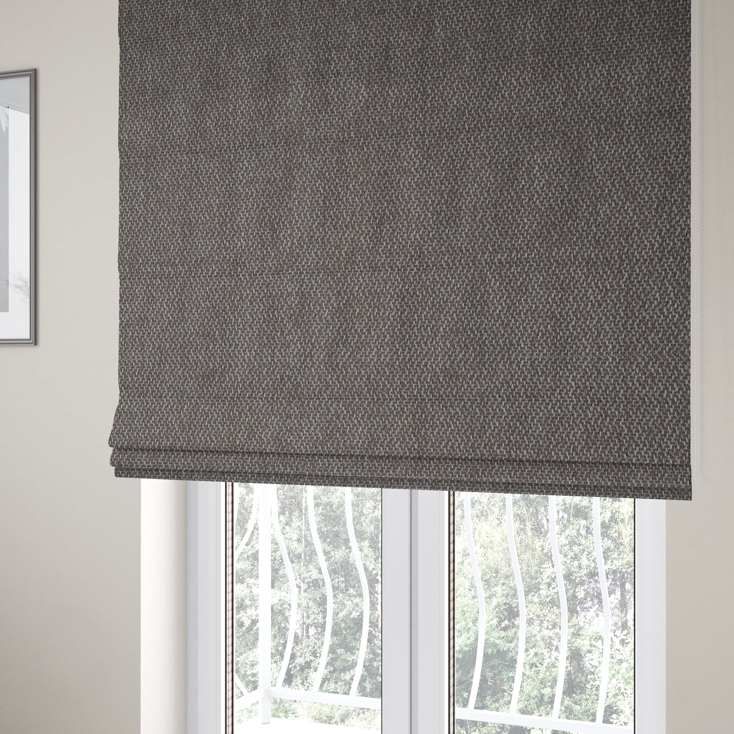 Trello Chenille Weave Material Ash Brown Colour Upholstery Fabric CTR-2168 - Roman Blinds