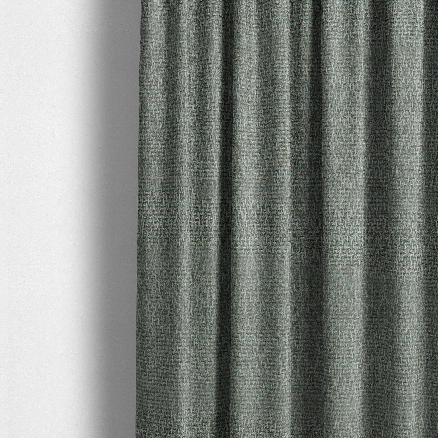 Trello Chenille Weave Material Teal With Grey Colour Upholstery Fabric CTR-2171 - Made To Measure Curtains