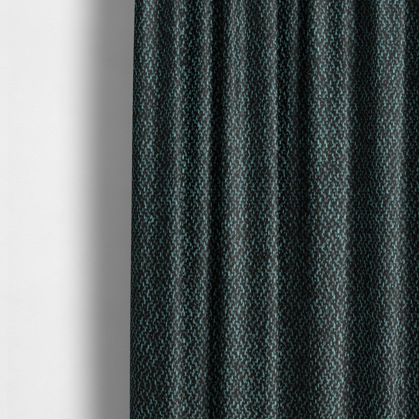 Trello Chenille Weave Material Black With Blue Colour Upholstery Fabric CTR-2173 - Made To Measure Curtains