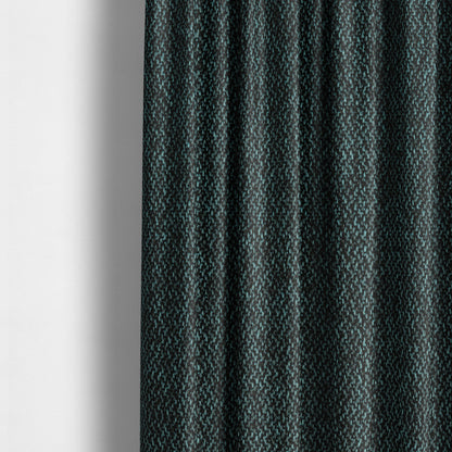 Trello Chenille Weave Material Black With Blue Colour Upholstery Fabric CTR-2173 - Made To Measure Curtains