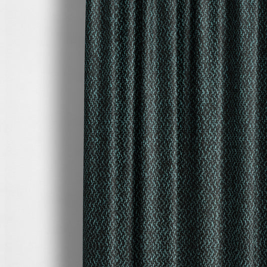 Trello Chenille Weave Material Black With Blue Colour Upholstery Fabric CTR-2173 - Made To Measure Curtains