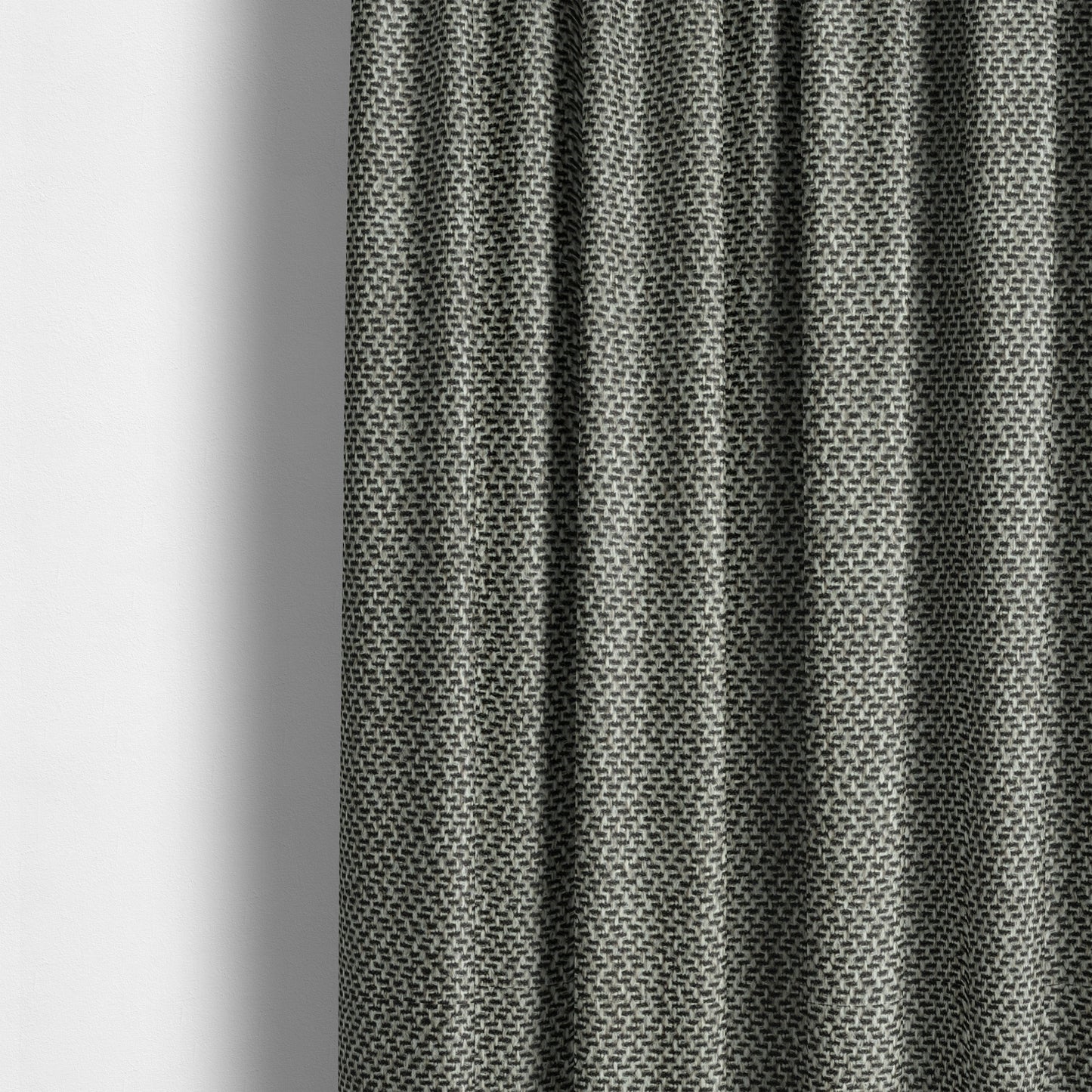 Trello Chenille Weave Material Black With Grey Colour Upholstery Fabric CTR-2174 - Made To Measure Curtains