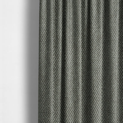 Trello Chenille Weave Material Black With Grey Colour Upholstery Fabric CTR-2174 - Made To Measure Curtains