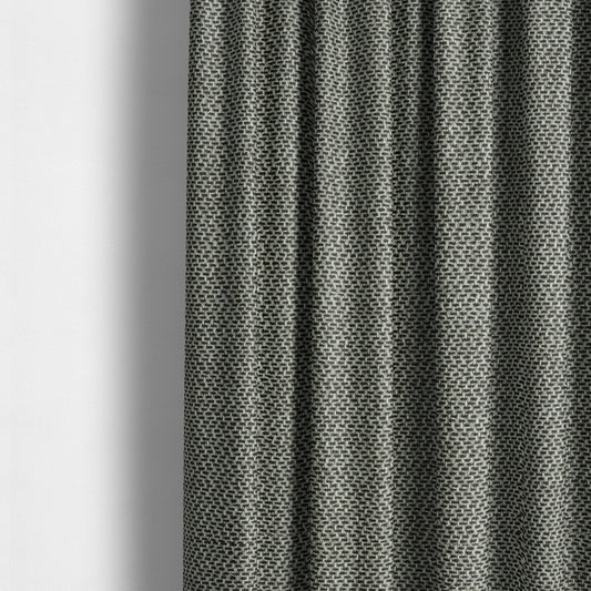 Trello Chenille Weave Material Black With Grey Colour Upholstery Fabric CTR-2174 - Made To Measure Curtains