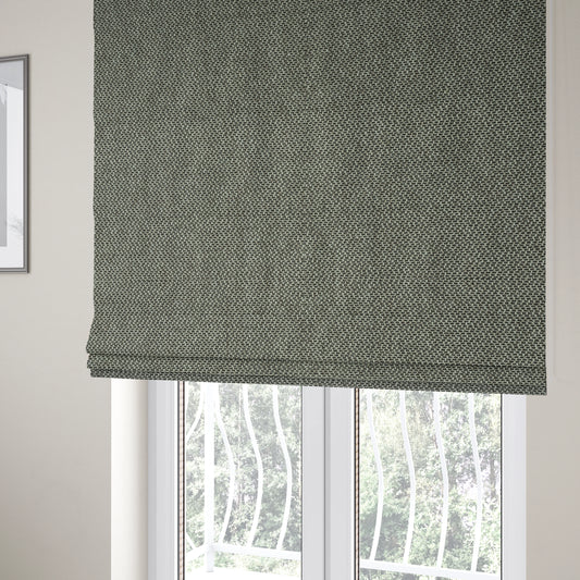 Trello Chenille Weave Material Black With Grey Colour Upholstery Fabric CTR-2174 - Roman Blinds