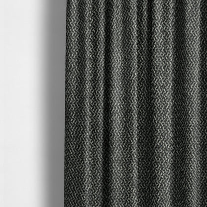 Trello Chenille Weave Material Black With Dark Grey Colour Upholstery Fabric CTR-2175 - Made To Measure Curtains