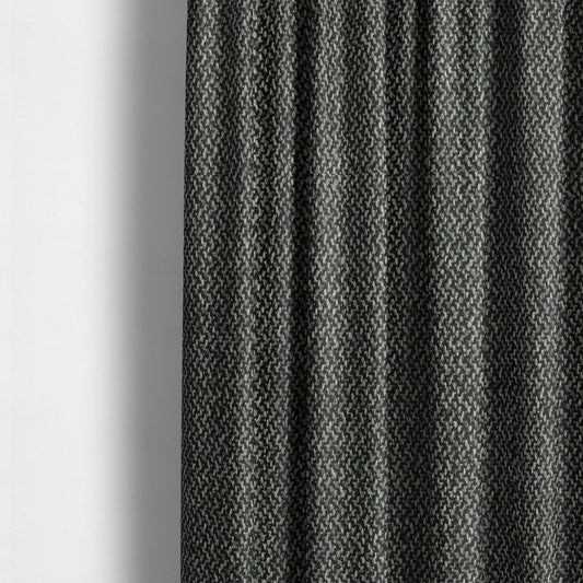 Trello Chenille Weave Material Black With Dark Grey Colour Upholstery Fabric CTR-2175 - Made To Measure Curtains