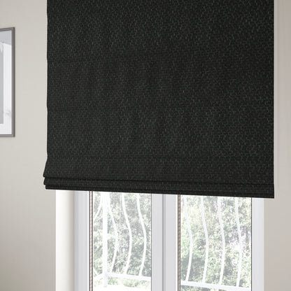 Trello Chenille Weave Material Black Colour Upholstery Fabric CTR-2176 - Roman Blinds