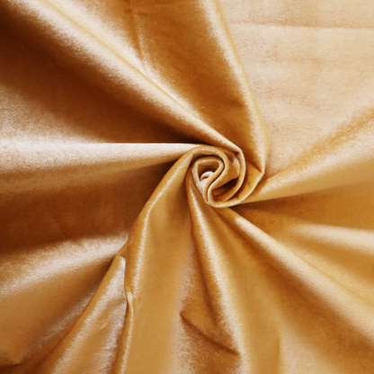 Trinity Silky Flat Water Repellent Velvet In Yellow Colour Upholstery Fabric CTR-2177