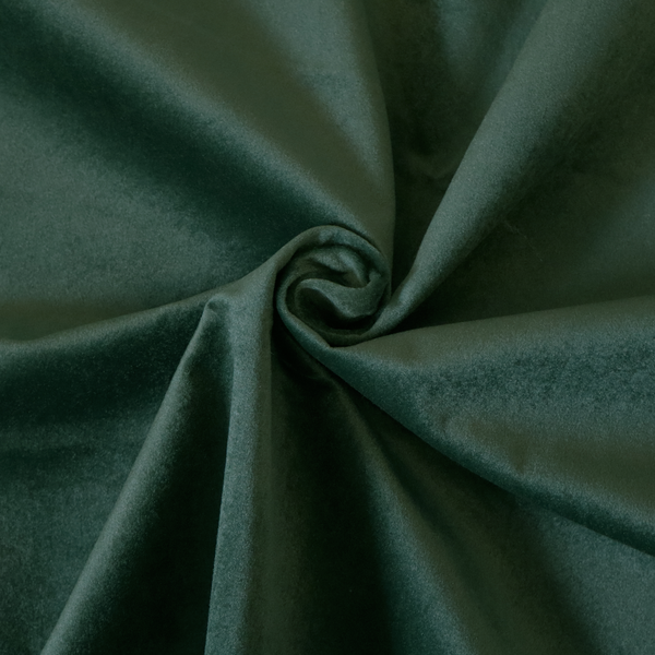 Trinity Silky Flat Water Repellent Velvet In Emerald Green Colour Upholstery Fabric CTR-2178