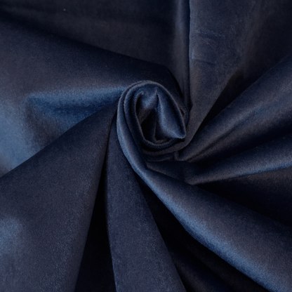 Trinity Silky Flat Water Repellent Velvet In Blue Colour Upholstery Fabric CTR-2179