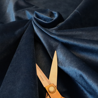 Trinity Silky Flat Water Repellent Velvet In Blue Colour Upholstery Fabric CTR-2179