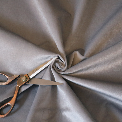 Trinity Silky Flat Water Repellent Velvet In Light Grey Colour Upholstery Fabric CTR-2180