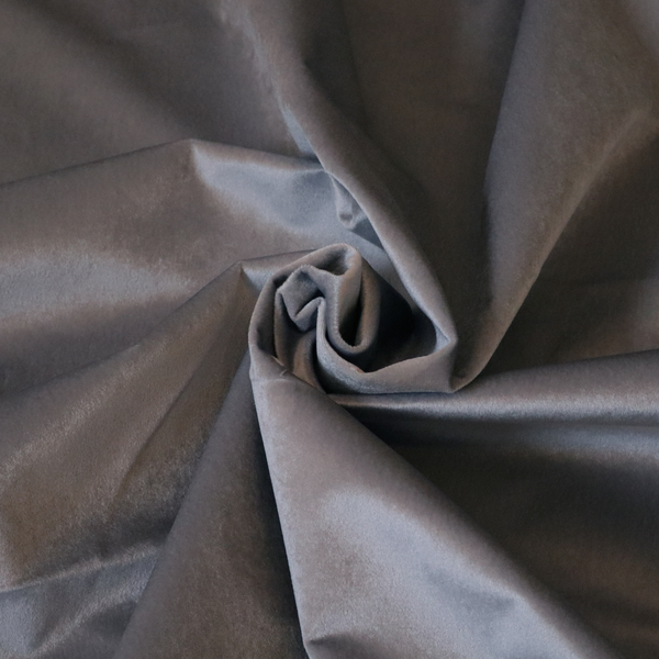 Trinity Silky Flat Water Repellent Velvet In Grey Colour Upholstery Fabric CTR-2181