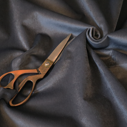 Trinity Silky Flat Water Repellent Velvet In Dark Grey Colour Upholstery Fabric CTR-2182
