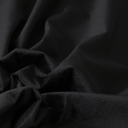 Trinity Silky Flat Water Repellent Velvet In Black Colour Upholstery Fabric CTR-2183