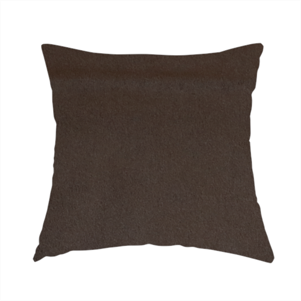 Trinity Silky Flat Water Repellent Velvet In Dark Brown Colour Upholstery Fabric CTR-2184 - Handmade Cushions