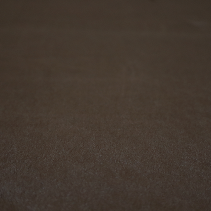 Trinity Silky Flat Water Repellent Velvet In Dark Brown Colour Upholstery Fabric CTR-2184