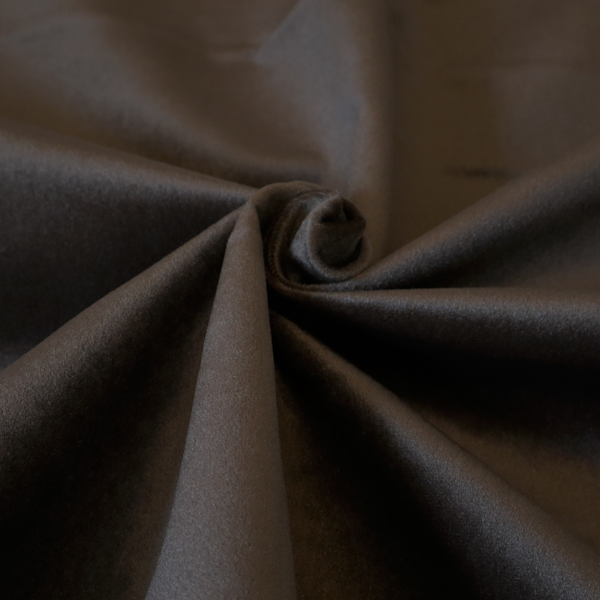 Trinity Silky Flat Water Repellent Velvet In Dark Brown Colour Upholstery Fabric CTR-2184