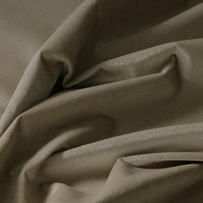 Trinity Silky Flat Water Repellent Velvet In Mocha Brown Colour Upholstery Fabric CTR-2185