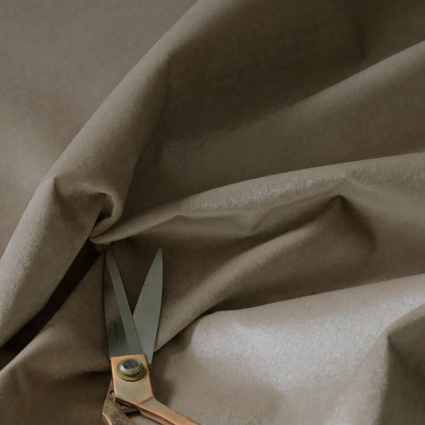 Trinity Silky Flat Water Repellent Velvet In Mocha Brown Colour Upholstery Fabric CTR-2185