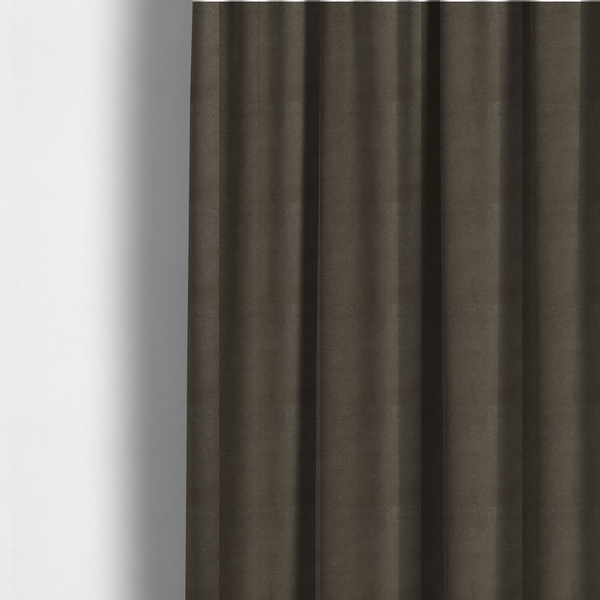 Trinity Silky Flat Water Repellent Velvet In Mocha Brown Colour Upholstery Fabric CTR-2185 - Made To Measure Curtains
