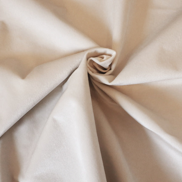 Trinity Silky Flat Water Repellent Velvet In White Colour Upholstery Fabric CTR-2187