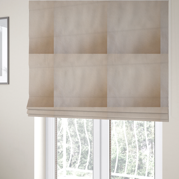 Trinity Silky Flat Water Repellent Velvet In White Colour Upholstery Fabric CTR-2187 - Roman Blinds