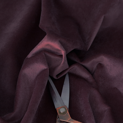 Trinity Silky Flat Water Repellent Velvet In Purple Colour Upholstery Fabric CTR-2188