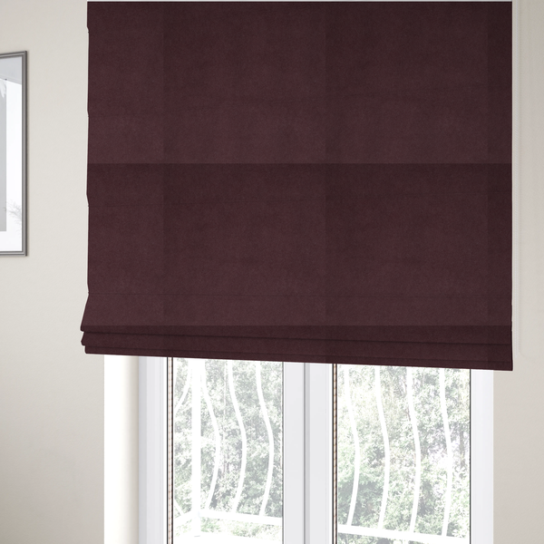 Trinity Silky Flat Water Repellent Velvet In Purple Colour Upholstery Fabric CTR-2188 - Roman Blinds